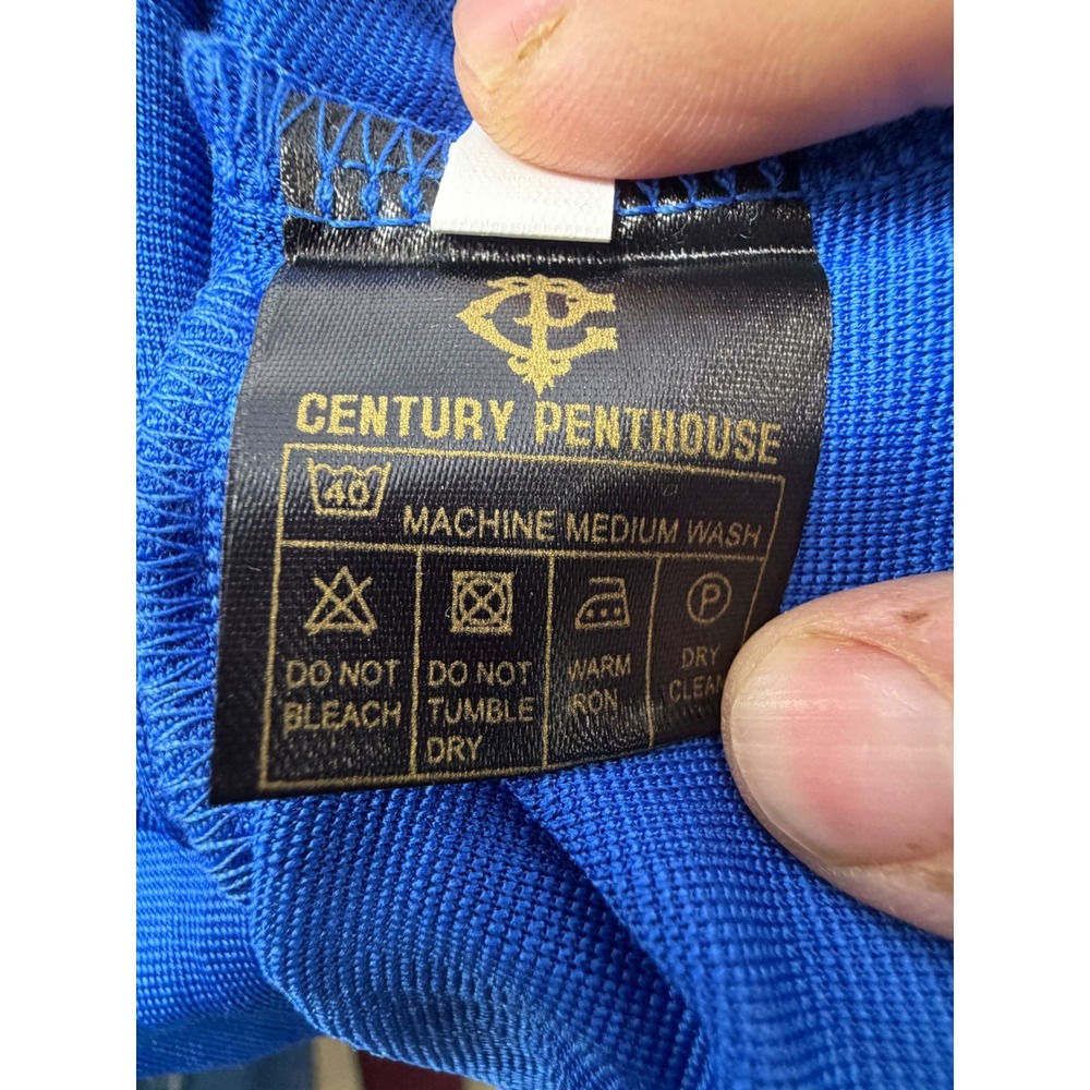 NWT Century Penthouse Men's‎ XL Royal Blue Grecian Pattern Luxury Shirt CSS501 - Picture 4 of 9